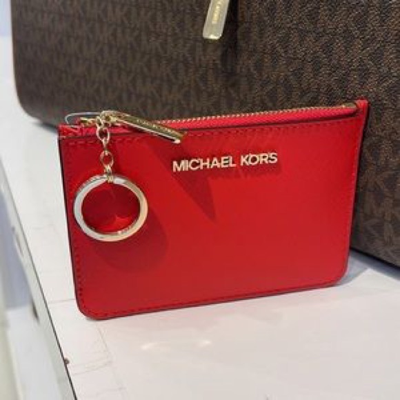 Michael Kors zip coin holder in red - Picture 8 of 8